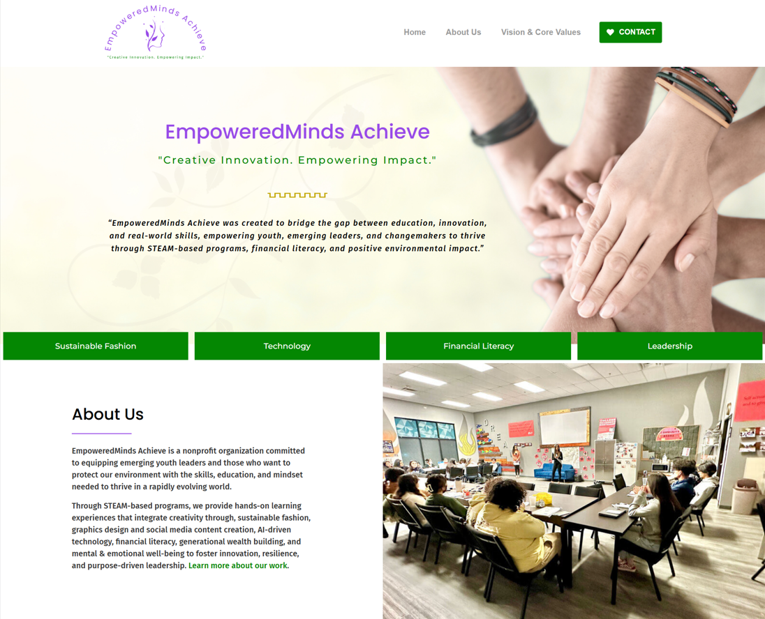 Screenshot of a restaurant website